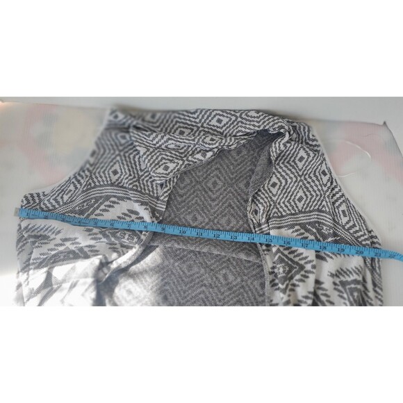 Como Vintage Vest Cardigan XL Aztec Open Front Fly Away Gray Geometric Women's - Picture 7 of 8